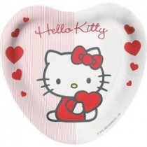 Pratos coração Hello Kitty
