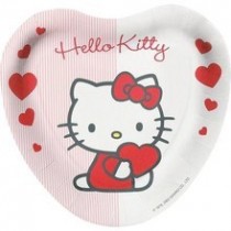 Pratos coração Hello Kitty