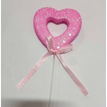 Topper Coração Aberto Rosa...