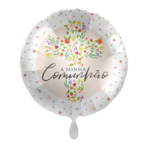 Balão comunhão foil flores...
