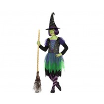 Disfarce Halloween criança Bruxa verde