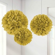 Pompom Decorativo Dourado