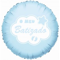 Balão Foil batizado azul