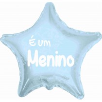 Balão foil estrela azul "é...