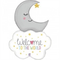 Balão Foil Welcome Baby Moon