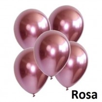 Balões latex rosa cromado 5...