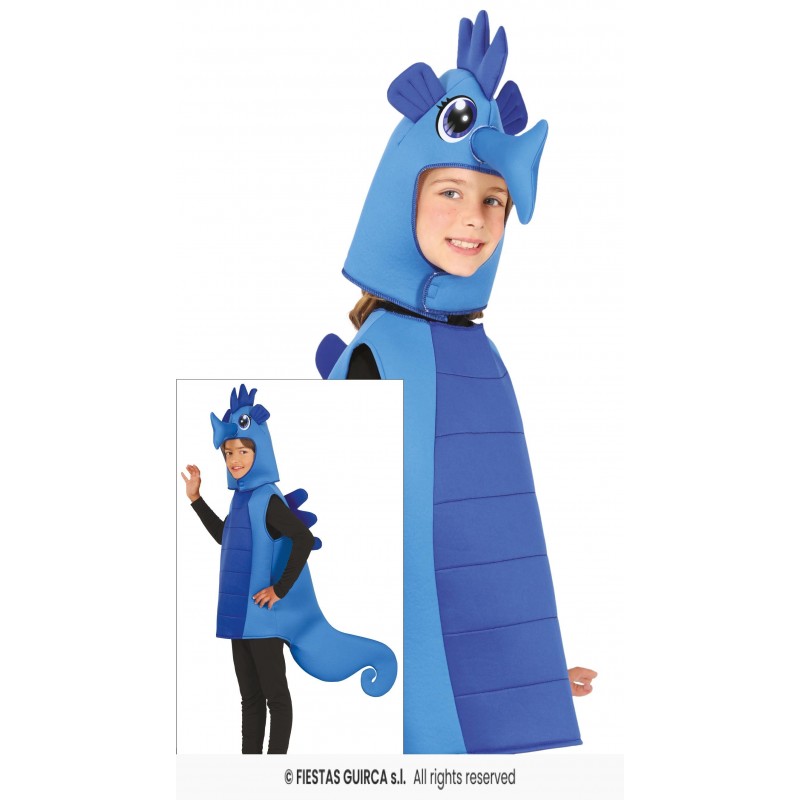 Disfarce Carnaval Cavalo Marinho Azul 7-9 anos