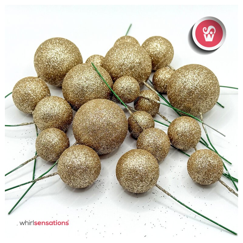 WS Bolas Decorativas Glitter Champanhe 20pcs