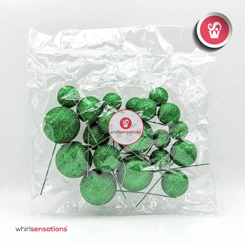 WS Bolas Decorativas Glitter Verde 20pcs