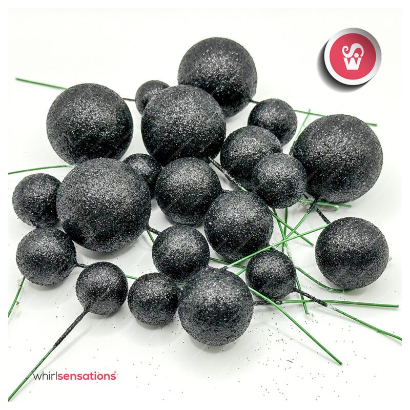 WS Bolas Decorativas Preto 20pcs