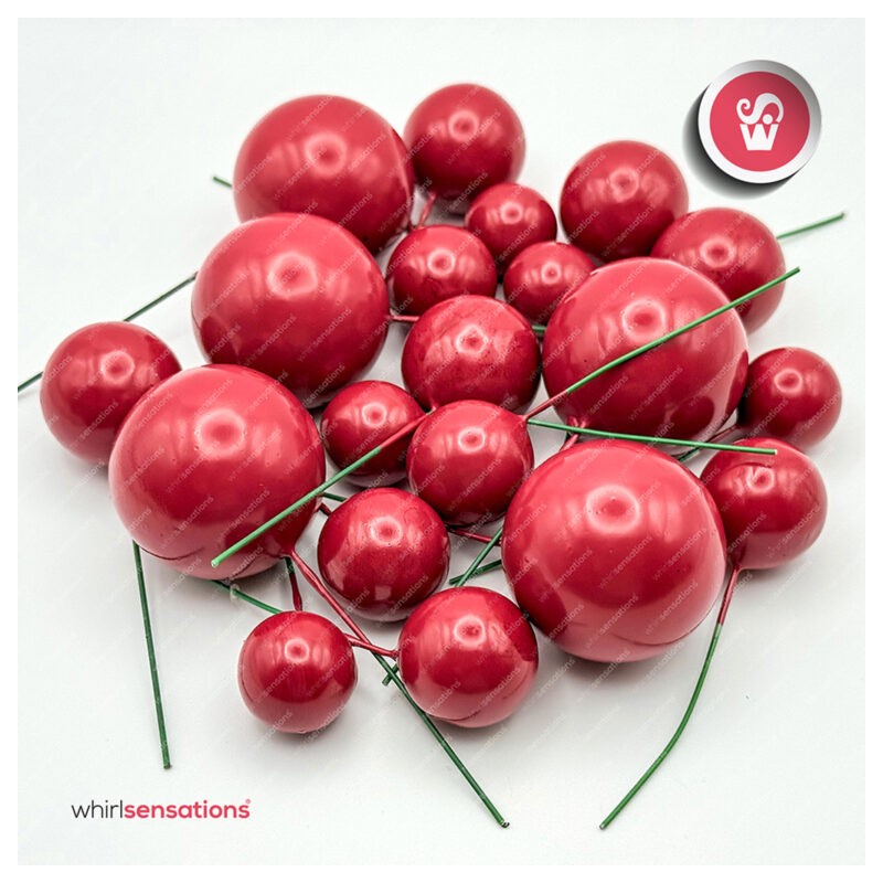 WS Bolas Decorativas Vermelho Escuro 20pcs