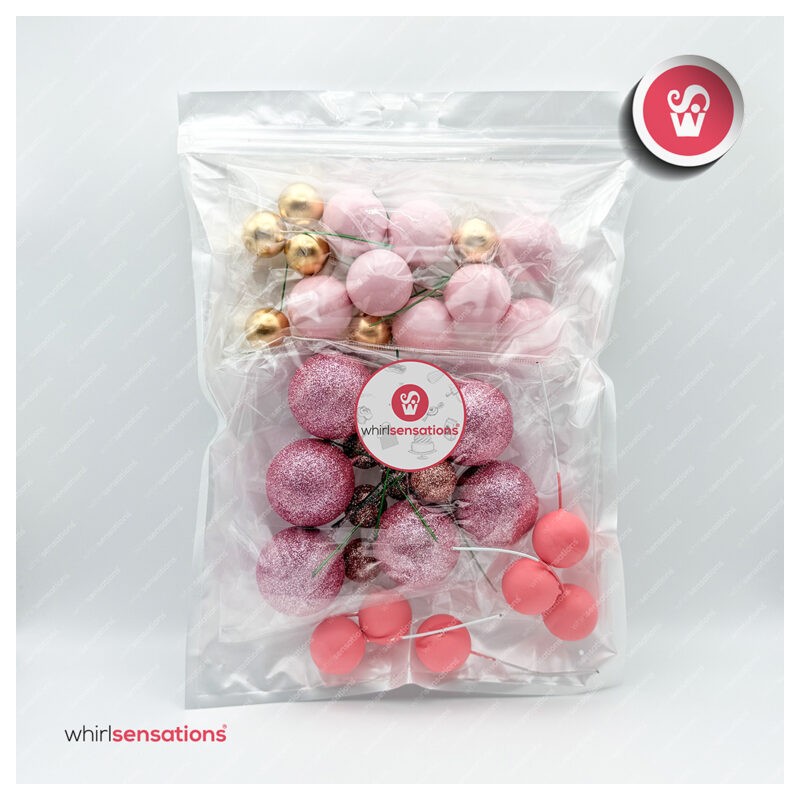 Bolas Decorativas Rosa /Ouro