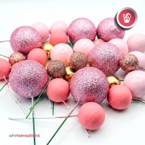 Bolas Decorativas Rosa /Ouro