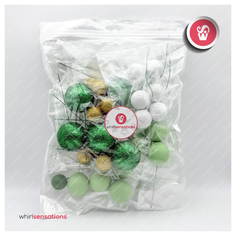 Bolas Decorativas Verde / Ouro