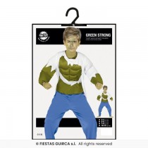 Disfarce Carnaval Homem Forte Verde 10-12  anos