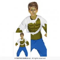 Disfarce Carnaval Homem Forte Verde 10-12  anos