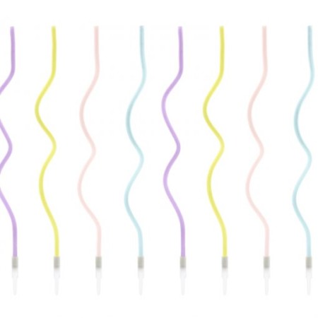 Velas Espiral Cores Pastel 14cm