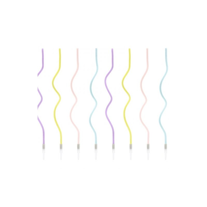 Velas Espiral Cores Pastel 14cm
