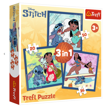 Puzzle 3 em 1 Timewith Stitch
