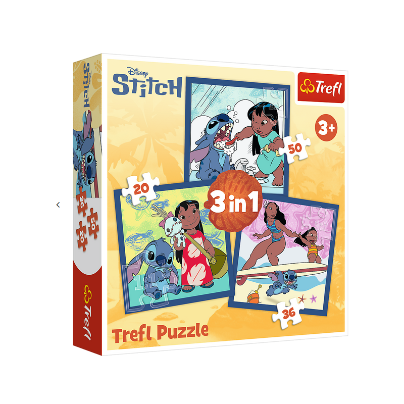Puzzle 3 em 1 Timewith Stitch