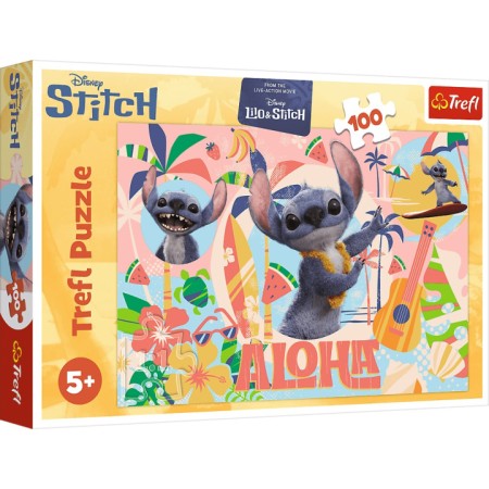 Puzzle 100- Stitch and friends in action