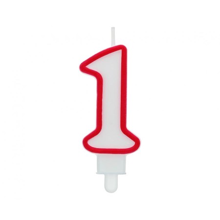 Velas Numero Vermelha 7cm