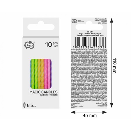 Velas Magicas Pastel 6.5cm 10unid