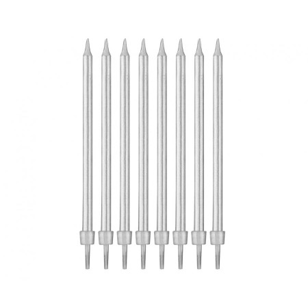 Velas prata 10cm 8 unid
