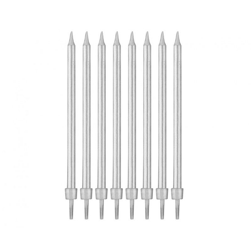 Velas prata 10cm 8 unid