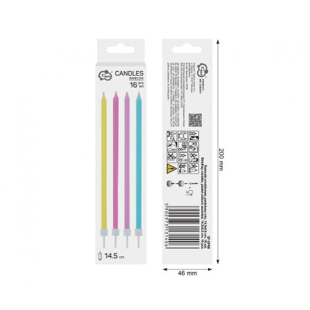 Velas Pastel  14.5cm 16 unid