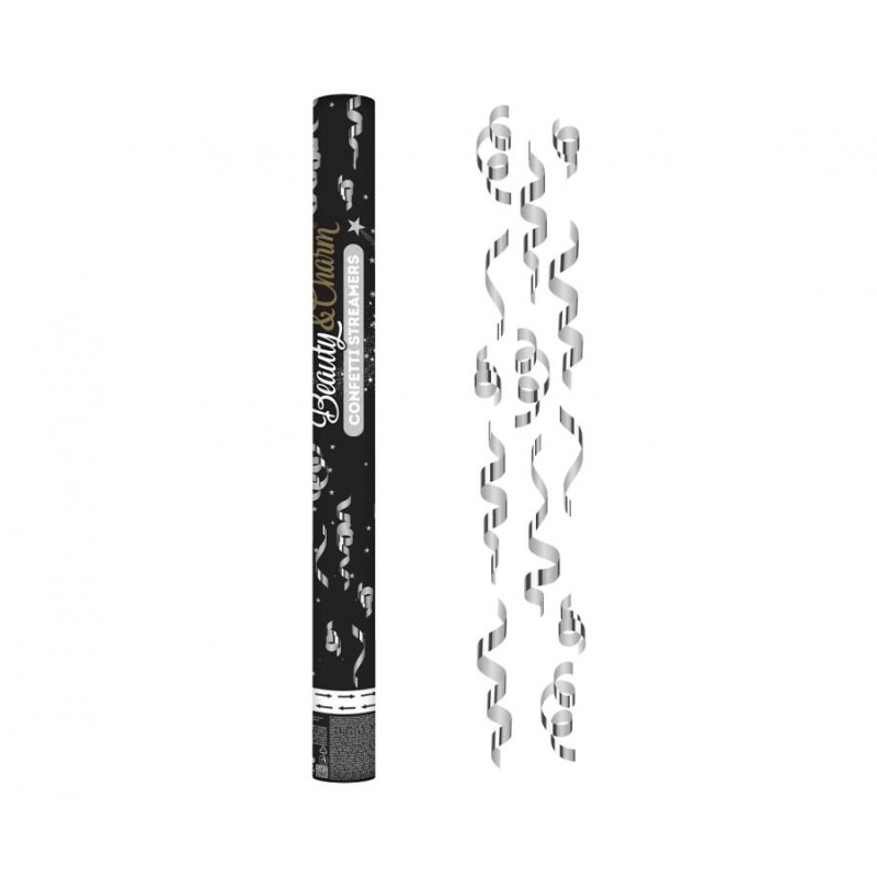 Tubo Confetis Prateado 60cm